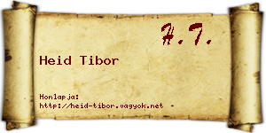 Heid Tibor névjegykártya